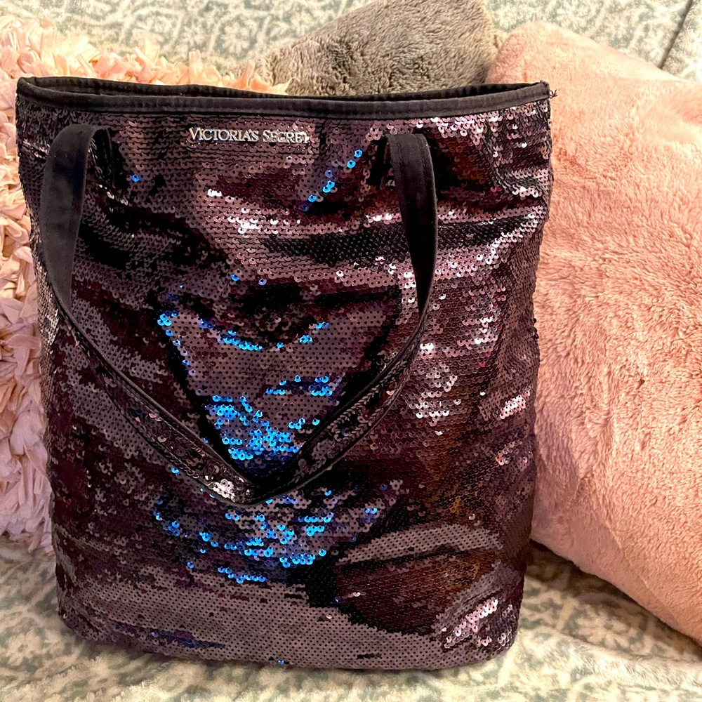 Black Sequin Victoria Secret Bag